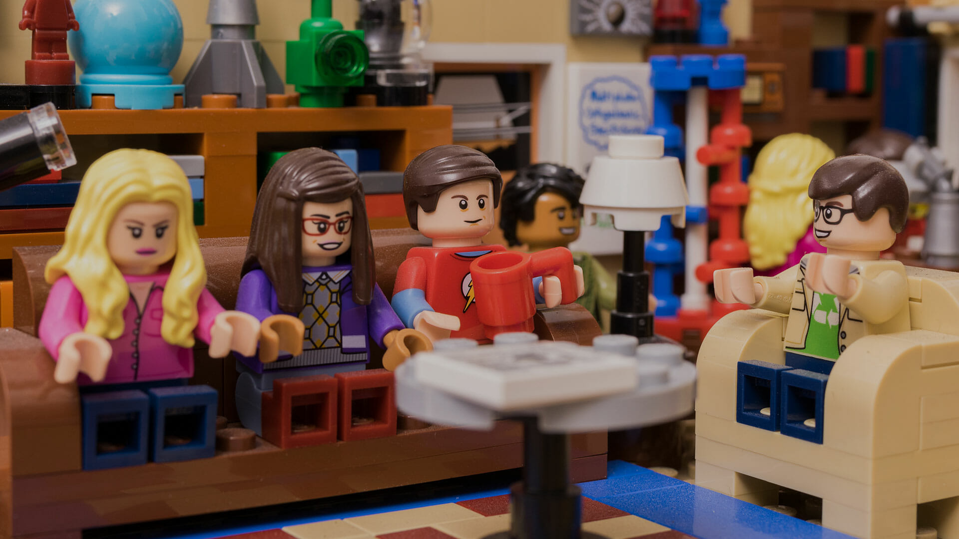 Legos people as big bang theory cast.