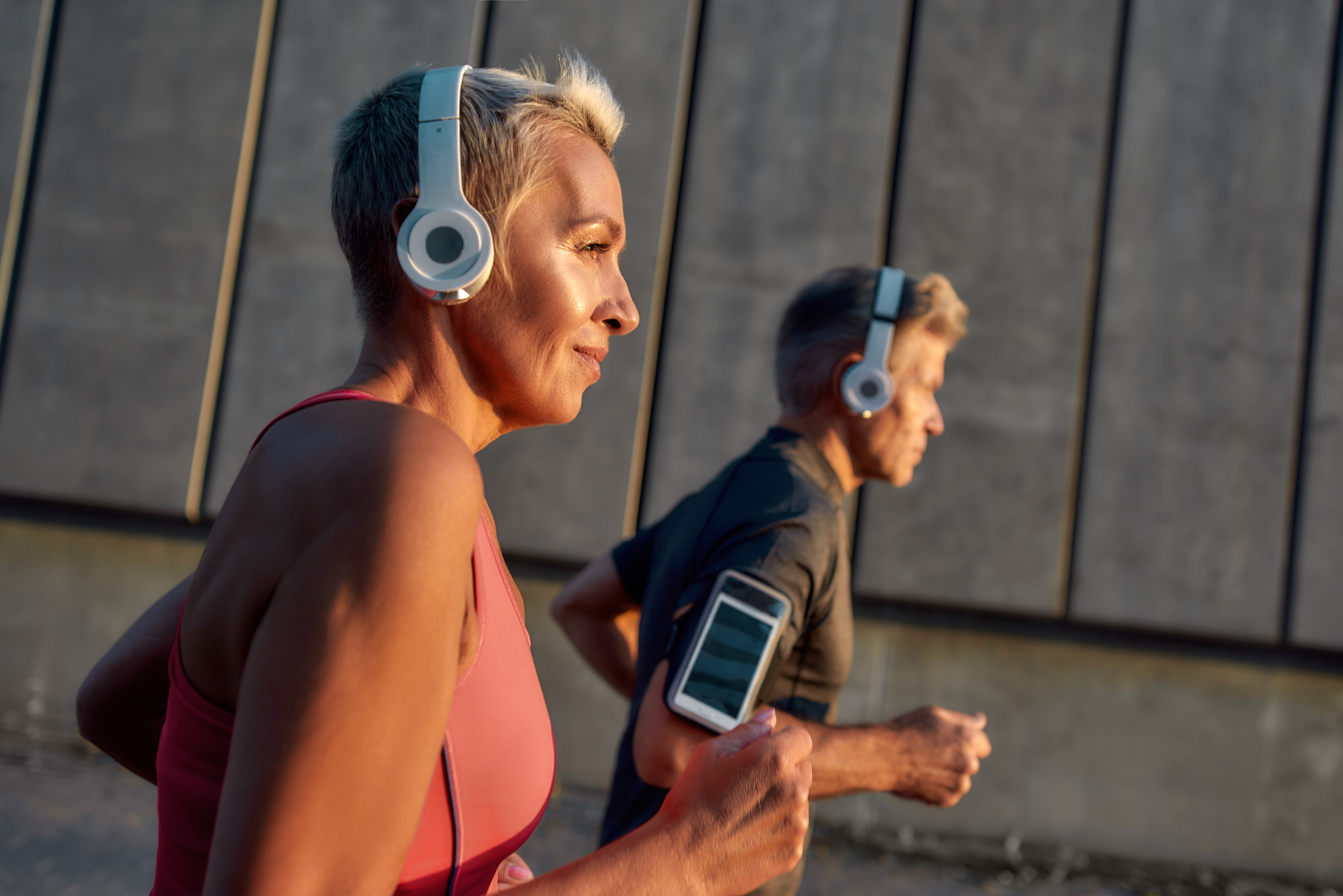 Elder couple jogging